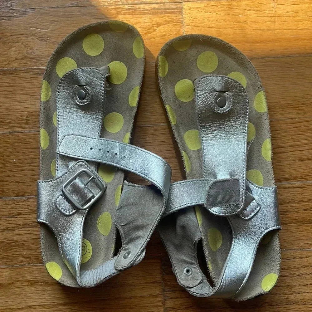 Mini Boden silver sandals size 34 (equivalent 3M)